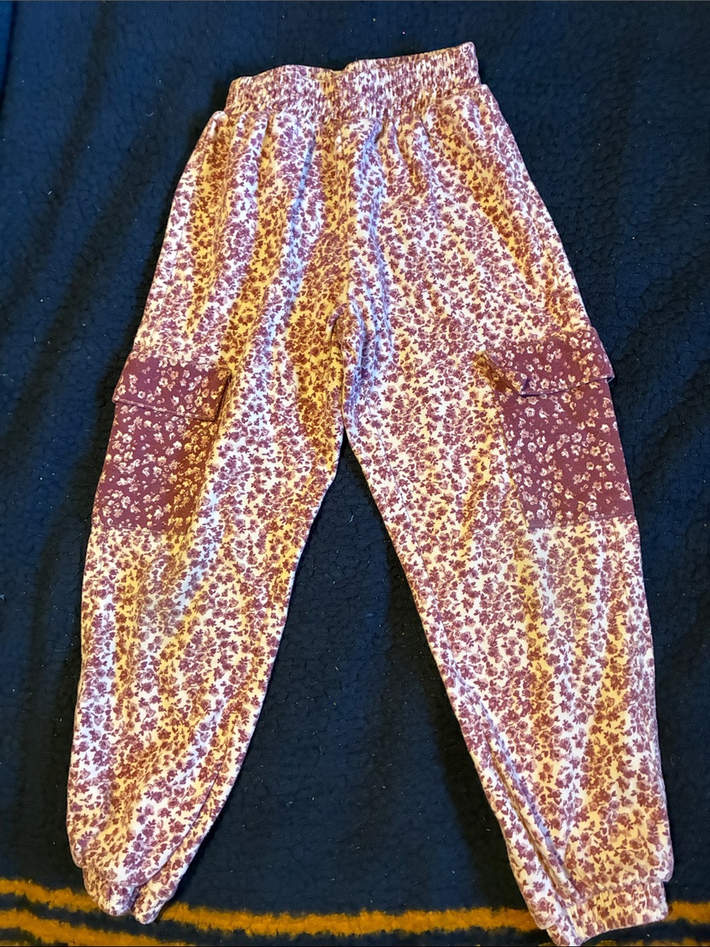 Zara Purple Floral Cargo Jogger Pants - Kids